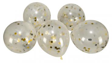 15 Konfetti Luftballons Gold