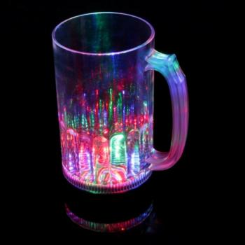 LED Bierglas, Bierkrug blinkend und leuchtend multicolor